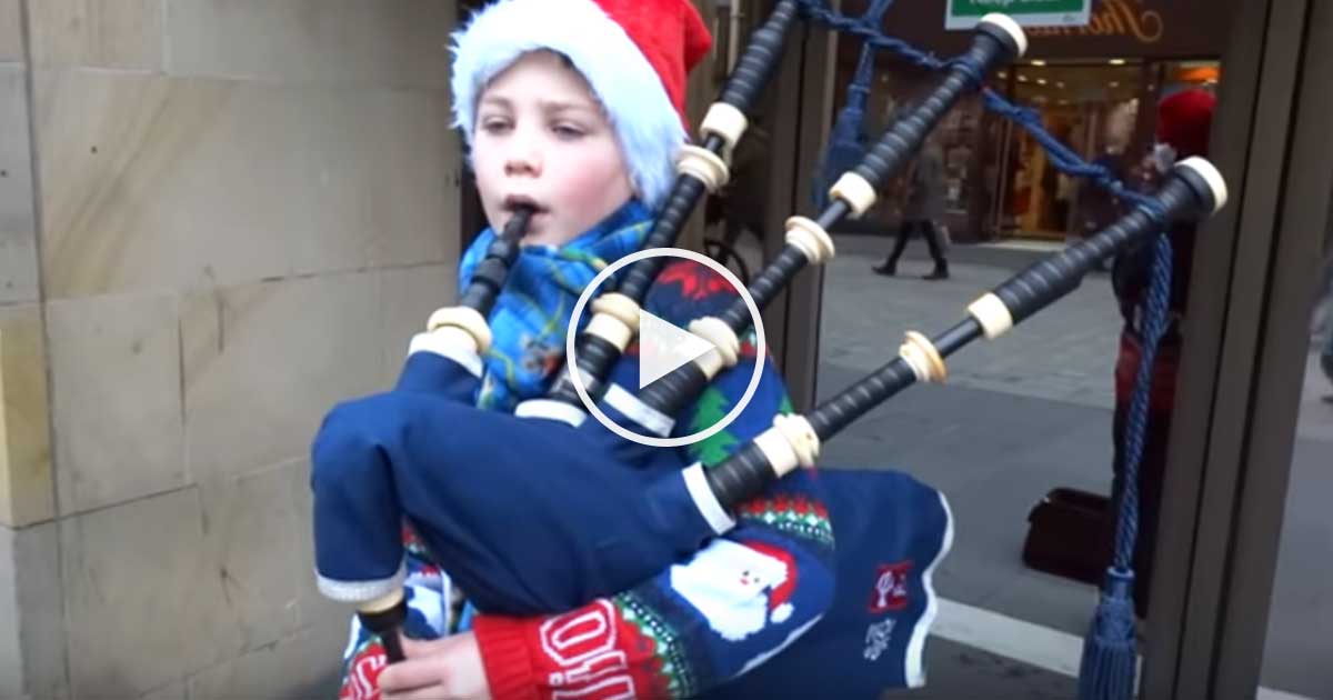 Young Scottish Bagpipers In Scotland